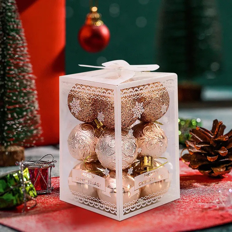 4cm BOLA DE Navidad irrompible brillante árbol de Navidad bola decoración color puro viento para la decoración del banquete de boda de vacaciones