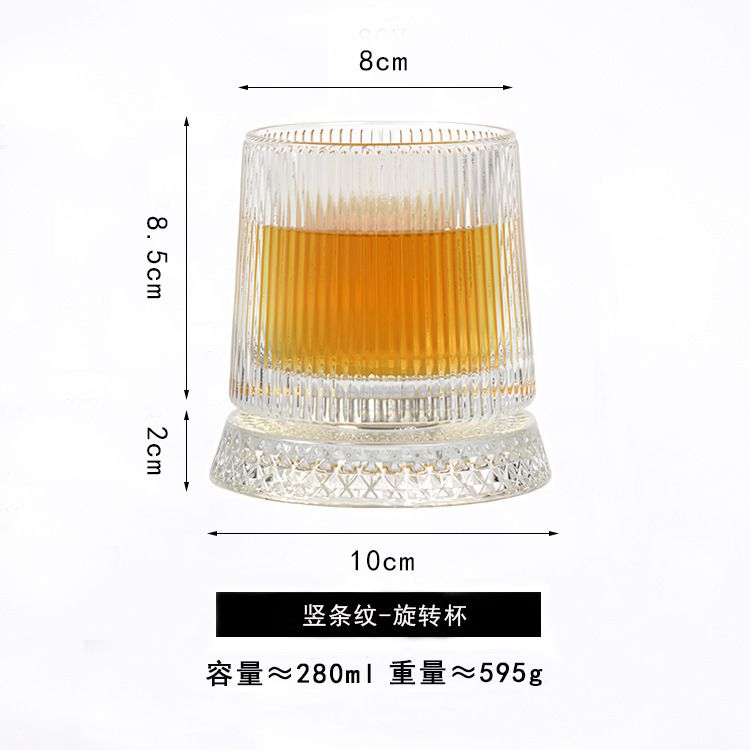 Diseño creativo taza de vino extranjero descompresión doméstica con base taza giratoria taza de vidrio taza de whisky taza de cerveza