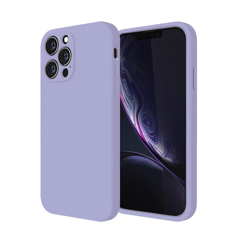 Funda de silicona líquida para Apple 14PRO, anticaídas, protección completa de la lente, funda de silicona IP14PM con orificios precisos
