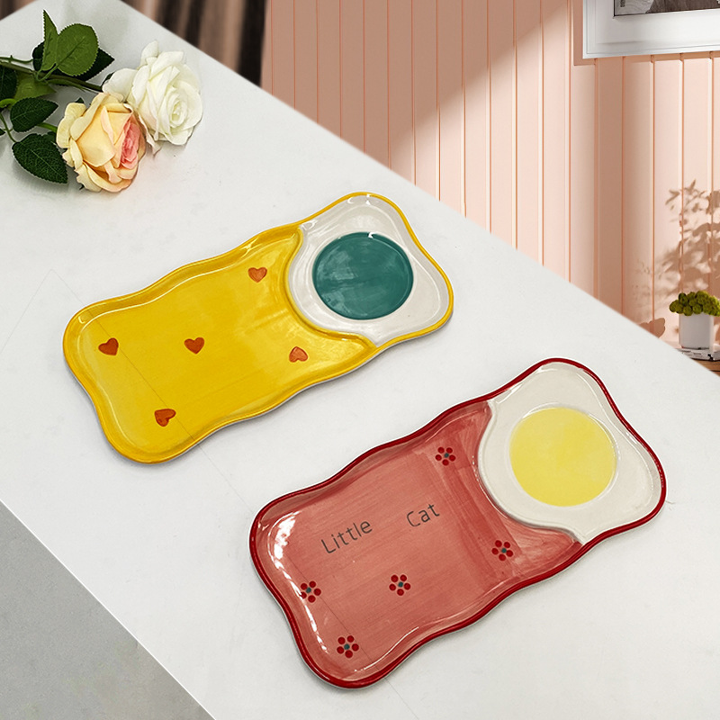 Cross -border can send ceramic model plate home creative cute girl…
