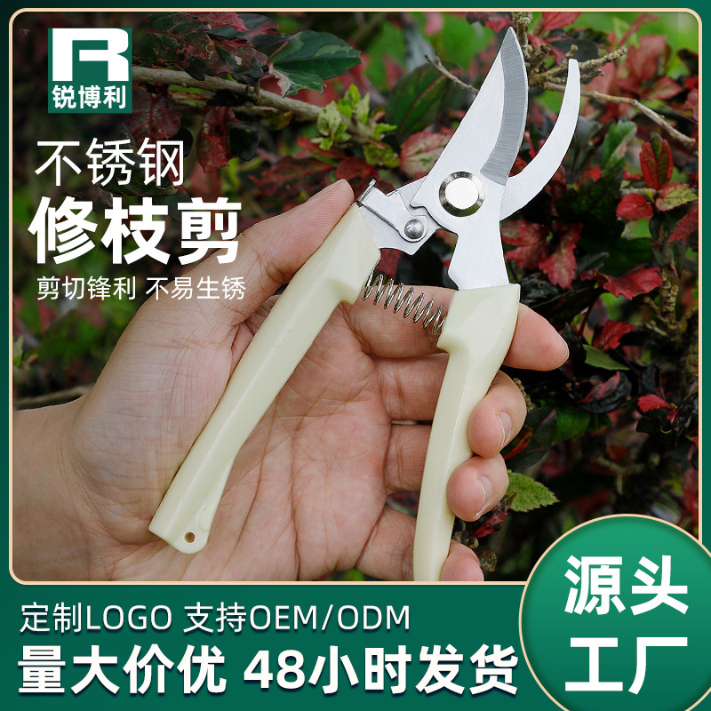 不锈钢修枝剪刀摘果剪树枝剪花卉剪绿化果树园林园艺粗枝剪家用