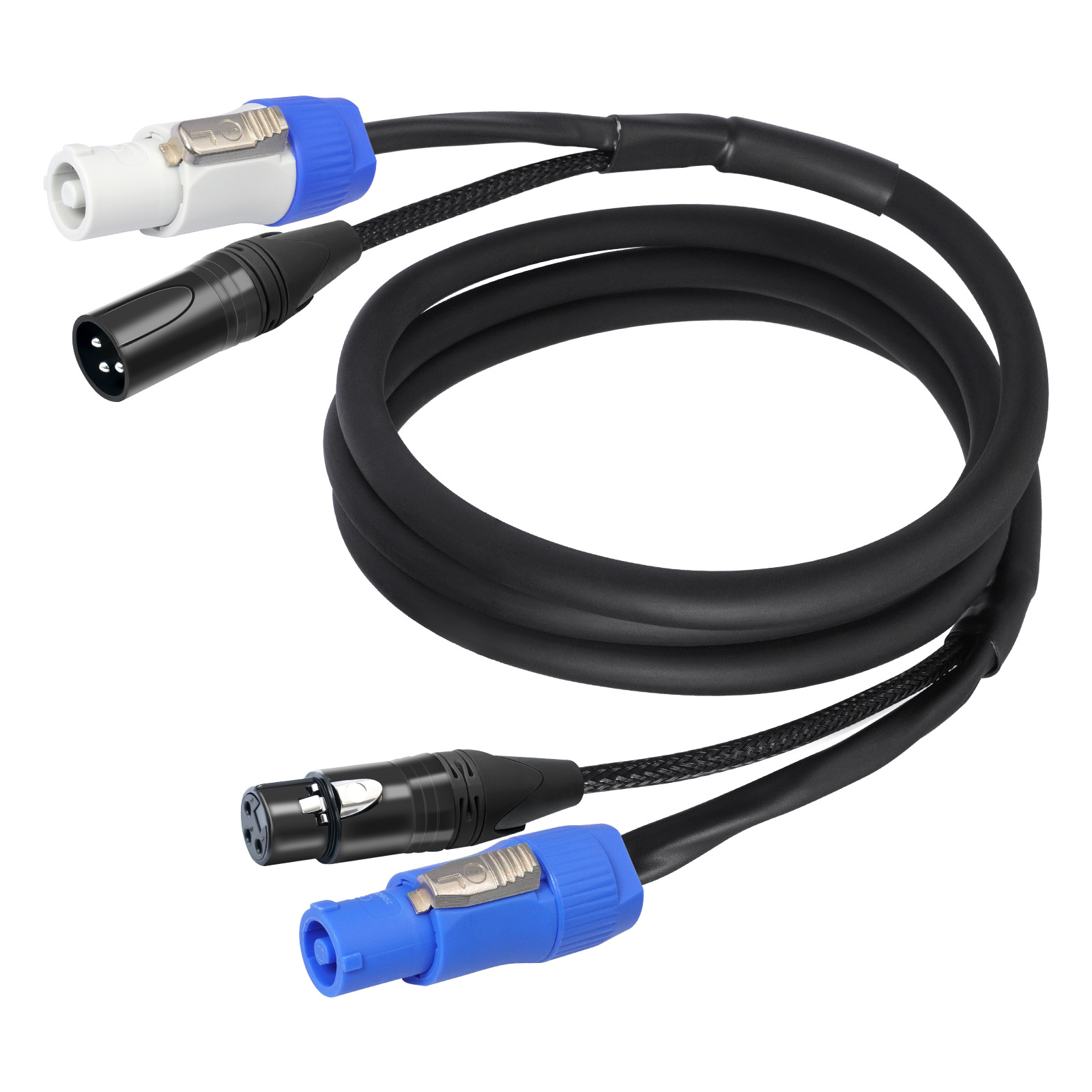 跨境现货POWER CON接口转3pinXLR公转母DMX灯光舞台灯光延长线