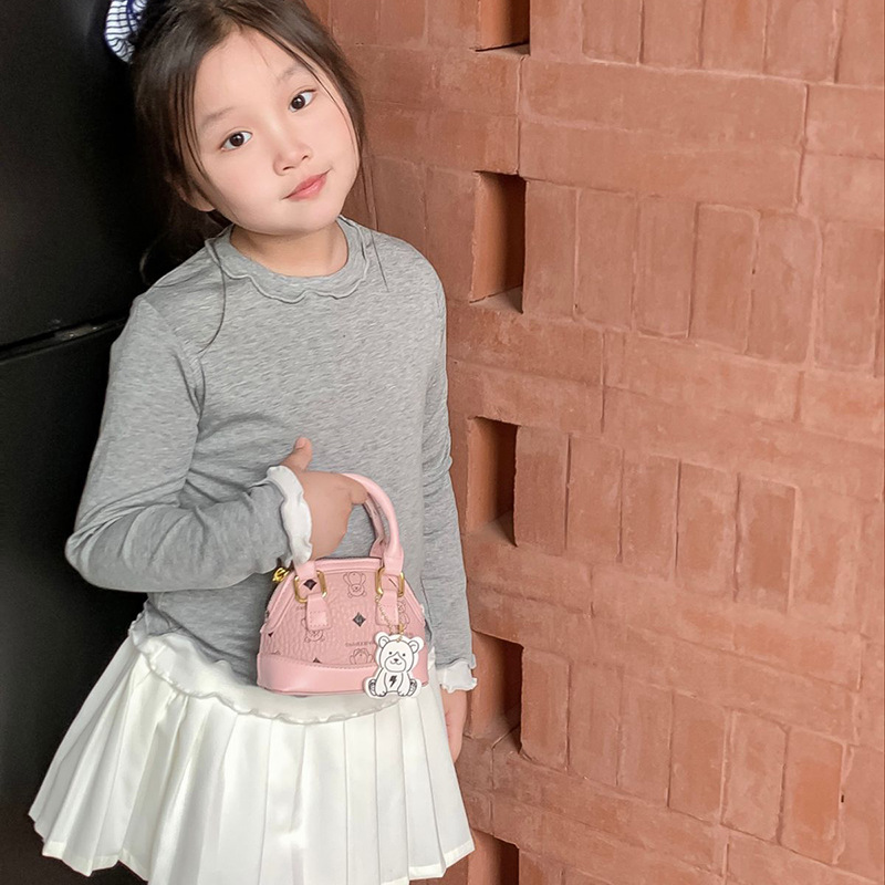 Bolso de hombro para niños y niñas de estilo coreano mini lindo oso estampado bolso de bebé nuevo bolso de concha para niños
