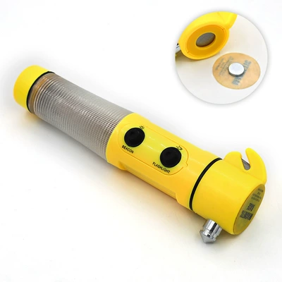 Multifunctional car-specific safety hammer, car escape window-breaking glass safety hammer, fire flashlight four-in-one (Qəza çəkici) - four-in-one-safety-hammer-weak-magnet-blister-card-installation