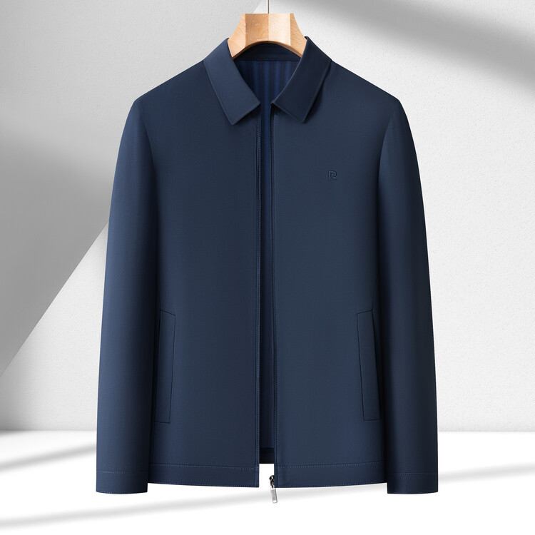 1 Giacca da uomo di mezza età di alta qualità, modello da papà, autunno 2025, nuova giacca casual da lavoro, tinta unita, con cerniera, da uomo_voghion.com