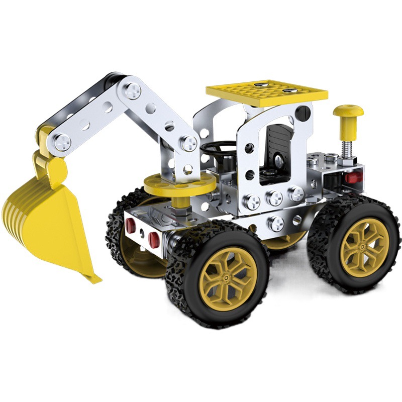 3D de montaje tridimensional vehículo de ingeniería modelo niño montaje excavadora de metal de los niños de montaje de juguete bloques de construcción transfronteriza