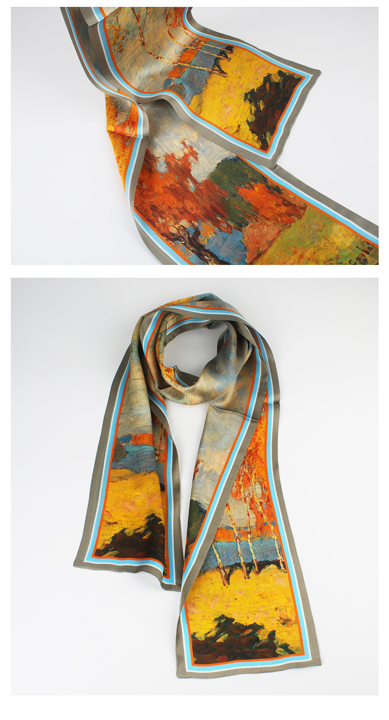 80g Weight Silk Scarf Classification Outdoor, Daily, Shopping Occasion Silk Material Tie Dye Pattern Spring Season Women's Gender Printing Design Elegant, Basic Style Women's Elegant Basic Lady Tie Dye Silk Printing Silk Scarf