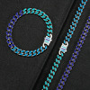 Necklace hip-hop style stainless steel, two-color trend sweatshirt, hair accessory, European style, suitable for import