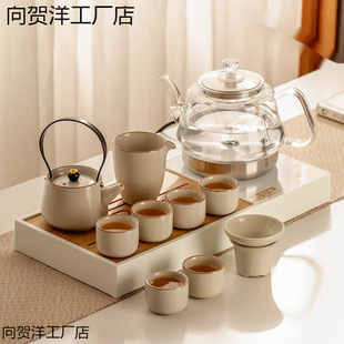 Kung Fu Tea Set, a Complete Set of Fully Automatic Water Kettle, Water Supply on the Bottom, Integrated Tea Tray, Home Hospitality Tea Making Table