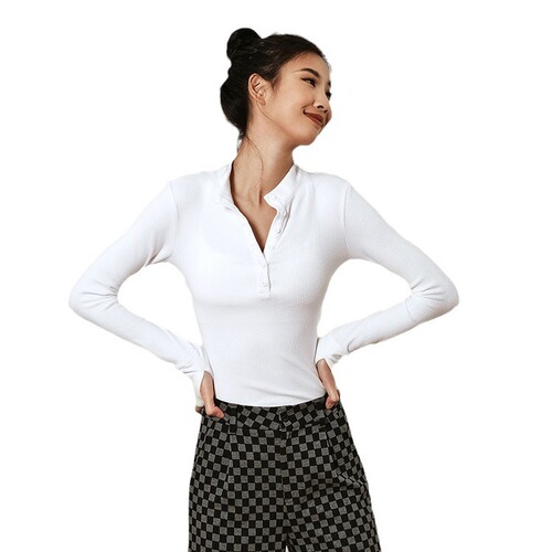 Autumn/Winter New Gym Running Training Sport Top Women's Long Sleeve Stand Collar Tight T-Shirt Elastic Yoga Wear