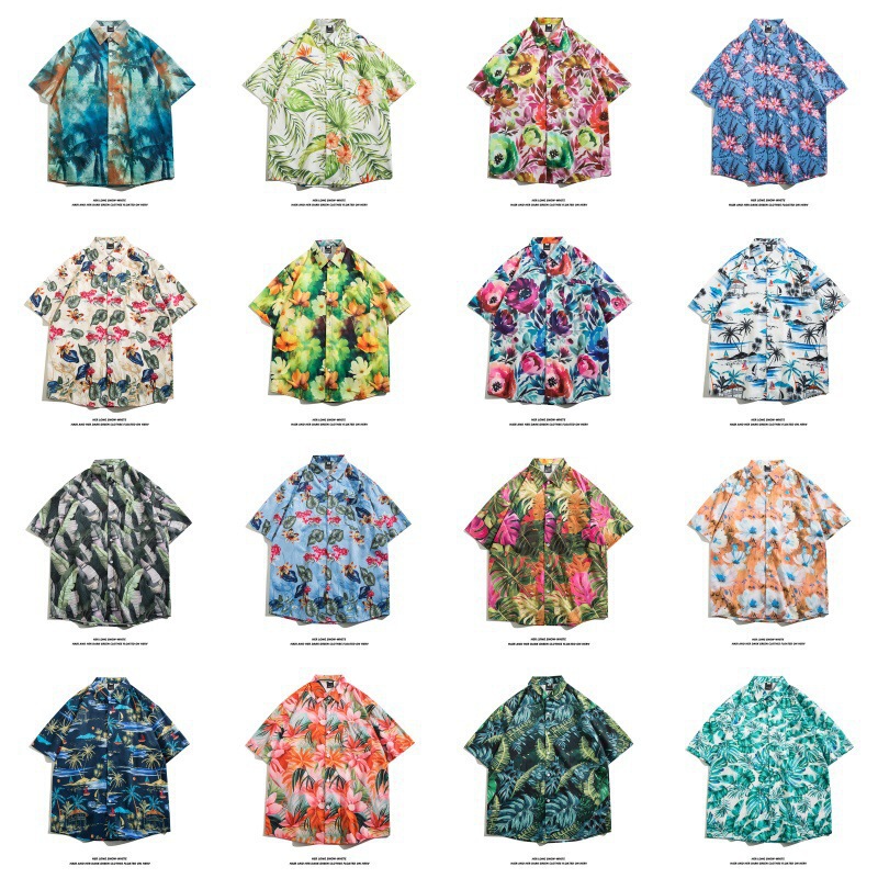 Thai-Style Bangkok Beach Floral Shirt, Short-Sleeved, Unisex Couple's Outfit, Loose Retro Cool Quick-Dry Shirt for Songkran Festival Thai-Style Bangkok Beach Floral Shirt, Short-Sleeved, Unisex Couple's Outfit, Loose Retro Cool Quick-Dry Shirt for Songkran Festival
