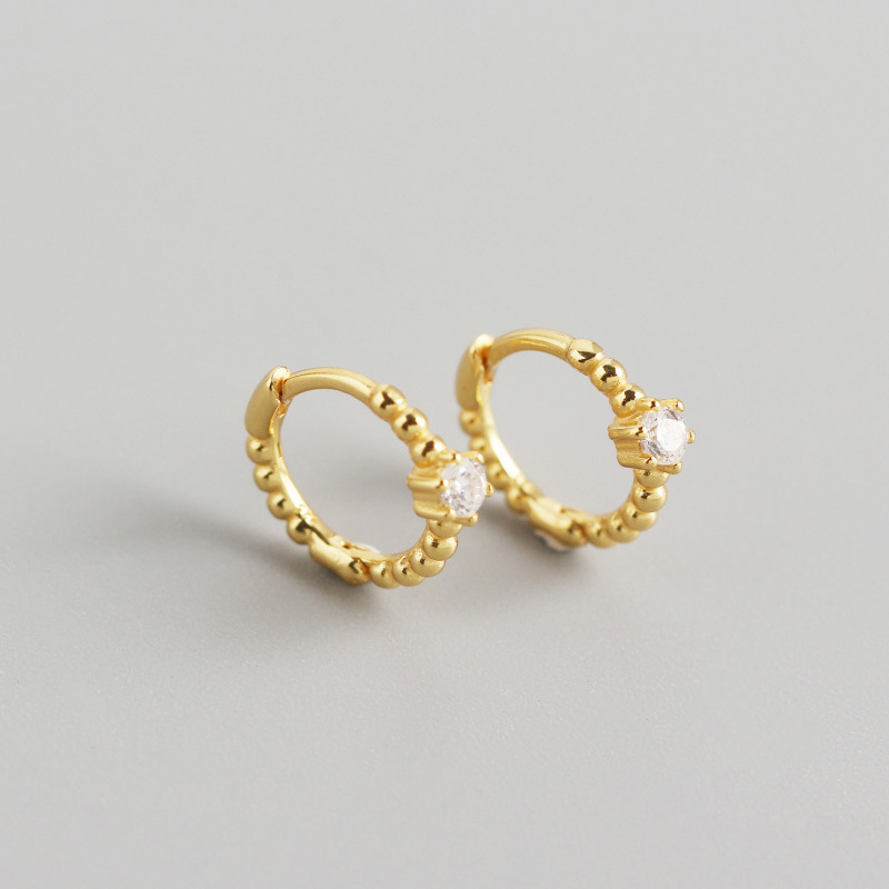 European And American Round Earrings Simple Copper Zircon Ear Ring Ear Buckle Ear Studs Women display picture 20