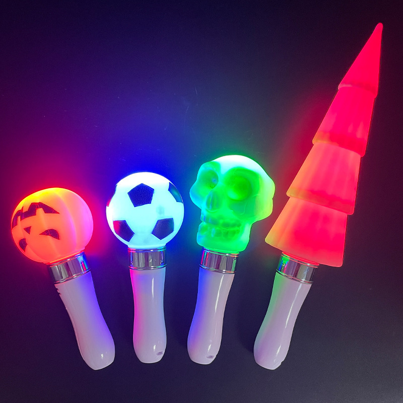 Varillas luminosas de control remoto de venta caliente transfronterizas, accesorios de atmósfera temática de Halloween, varillas luminosas de calavera, regalos de festivales de Navidad