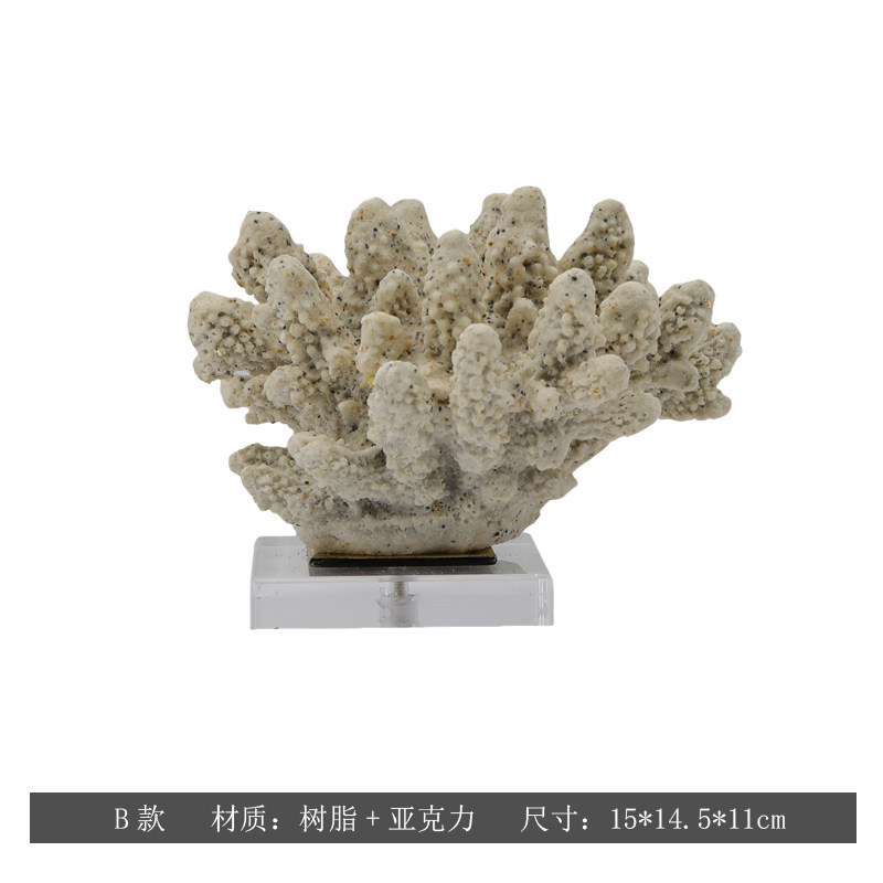 Decoración de coral simulada, Sala de estar de estilo silencioso, sala modelo de escritorio, decoración de arte de alojamiento residencial del hotel, ropa suave de nicho