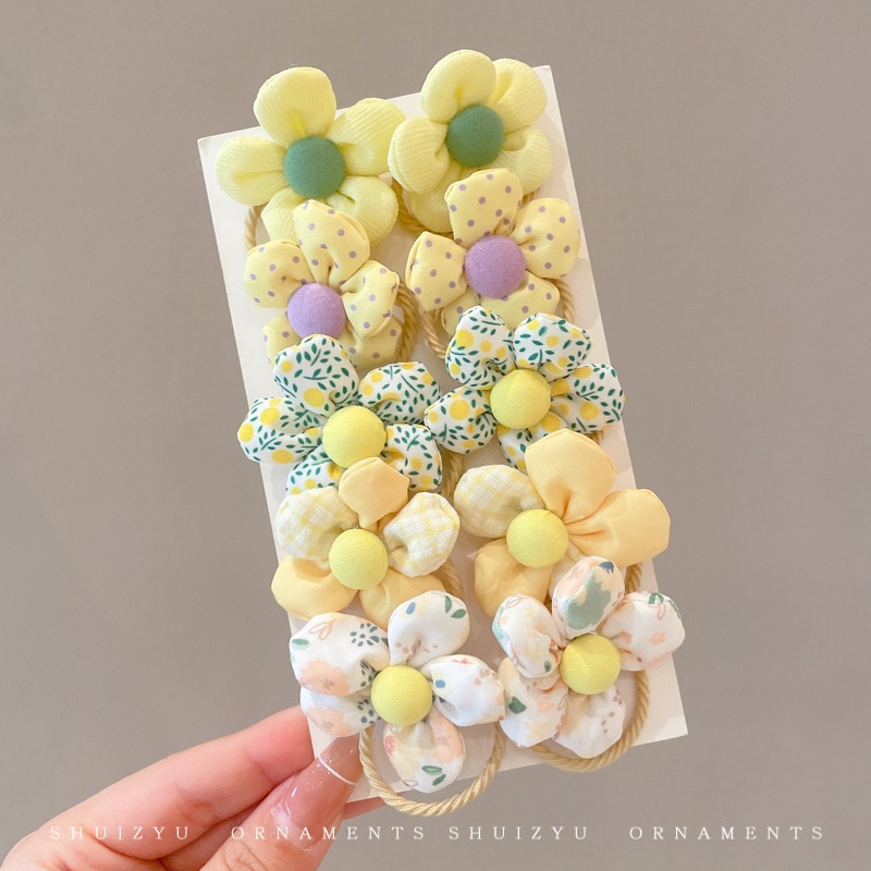 Cuerda de pelo para niños tocado de flores banda de goma elástica alta no daña el cabello banda de goma duradera cuerda de pelo de bebé lazo anillo de pelo