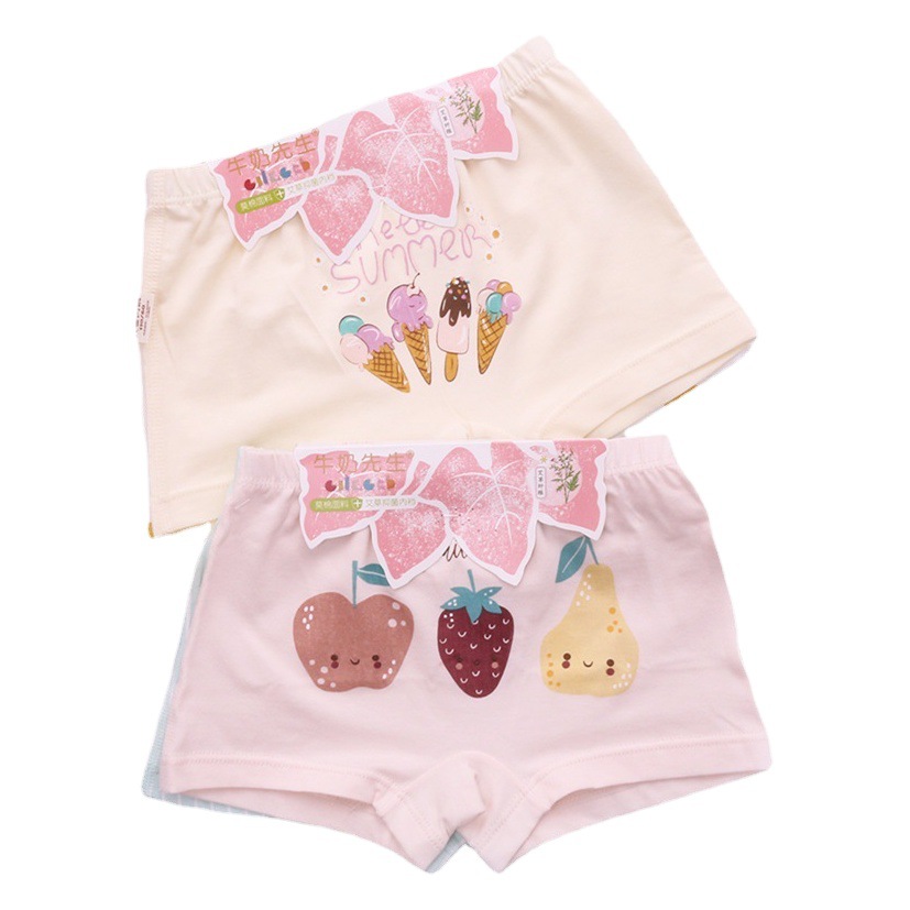 Mr. Milk Girls' Underwear Children's Boxer Briefs Girls' Underwear Large, Medium, Small Children Modal Cotton Student Underwear