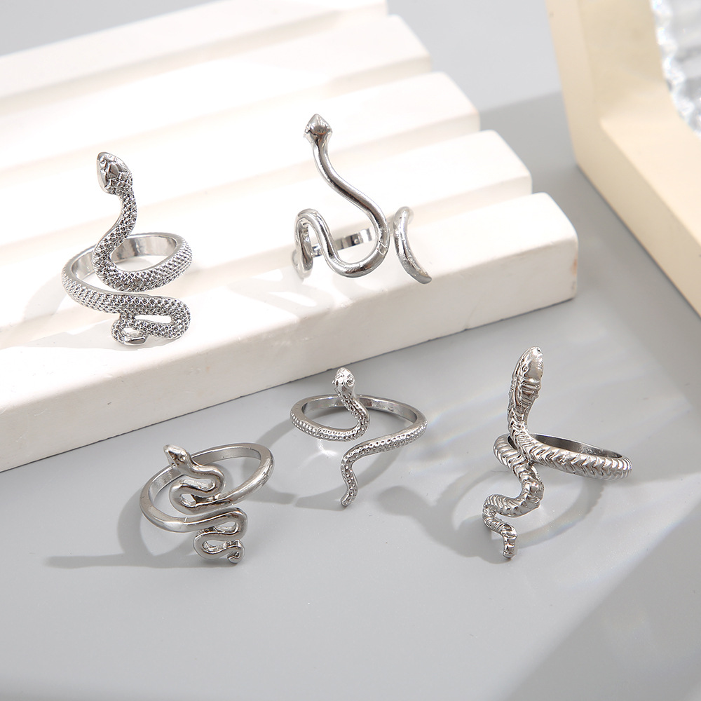 Retro Snake Alloy Plating No Inlaid Open Ring