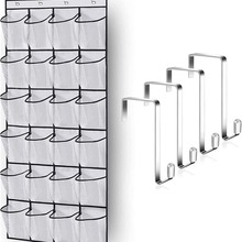 跨境热卖24格门后挂袋储物袋收纳袋鞋子收纳袋多层网格收纳挂袋
