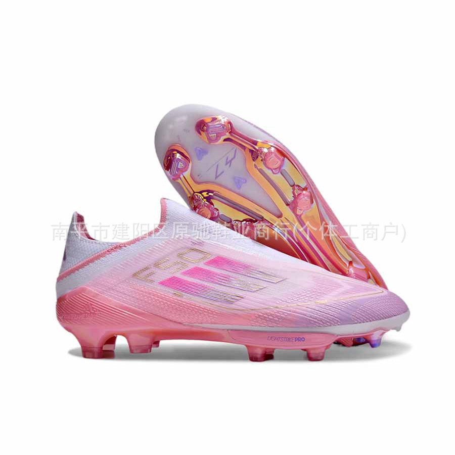 源头厂家批发新款F50+无鞋带低帮足球鞋FG长钉比赛男训练运动防滑