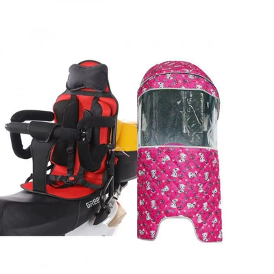 Electric car child seat – Old Kids Seat - fully-foldable-red-seat-with-headrest-summer-awning