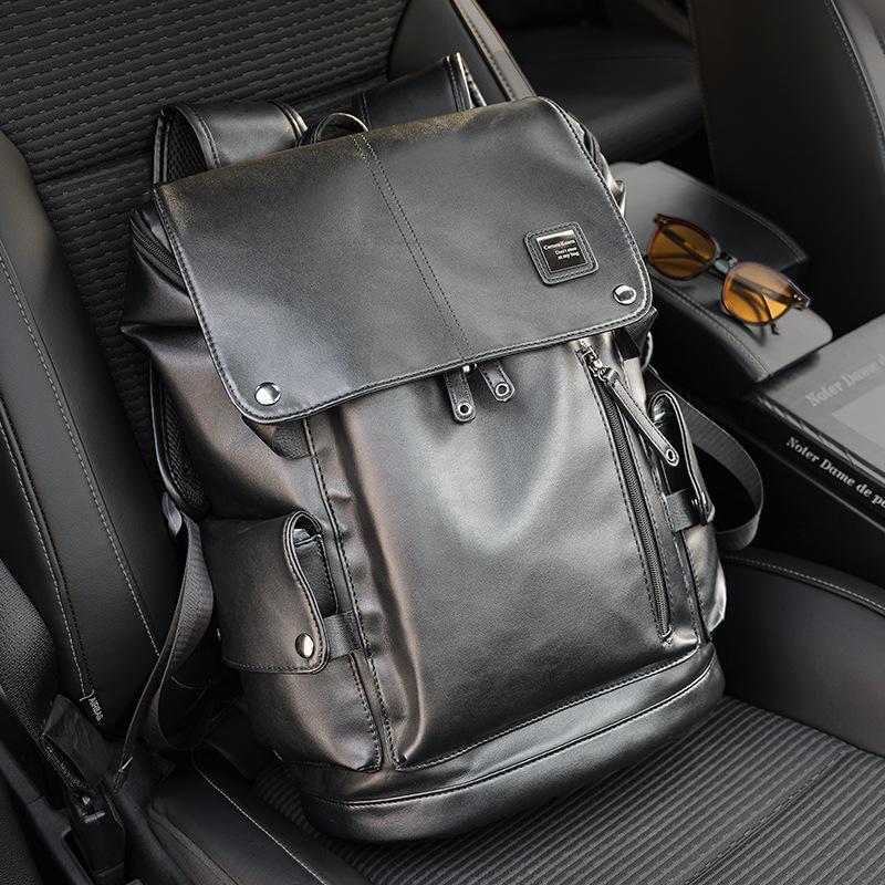 New men's backpack, casual, Korean style, trendy travel backpack, large capacity, men's schoolbag.