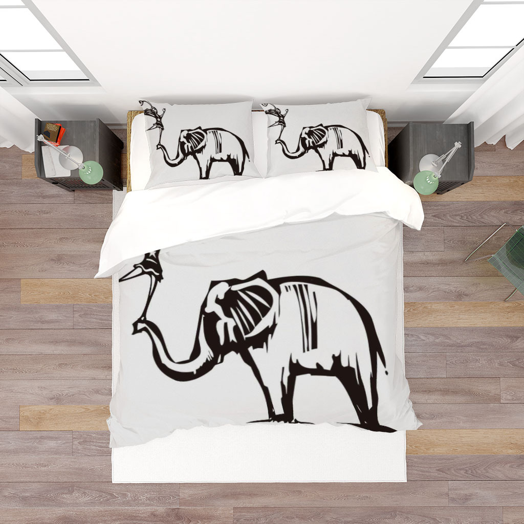 3D数码印花床上用品三件套可定制下单跨境