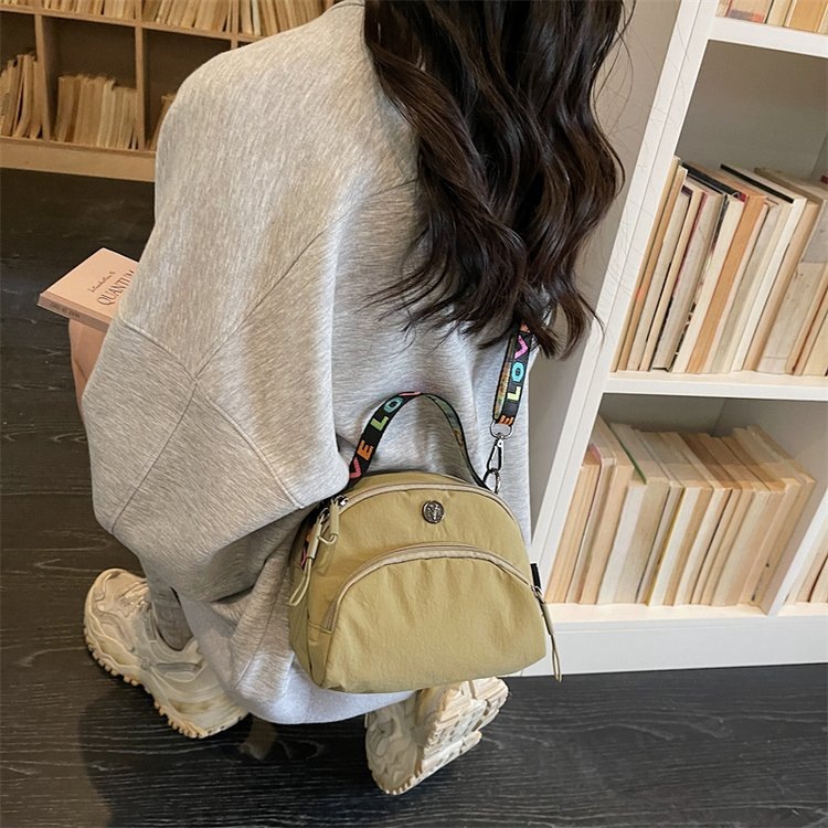 2026 Nylon Fabric Shoulder Bag for Women, Versatile Multi-layer Travel Handbag, Crossbody Mobile Phone Small Bag, Double-layer Mobile Phone Fabric Bag