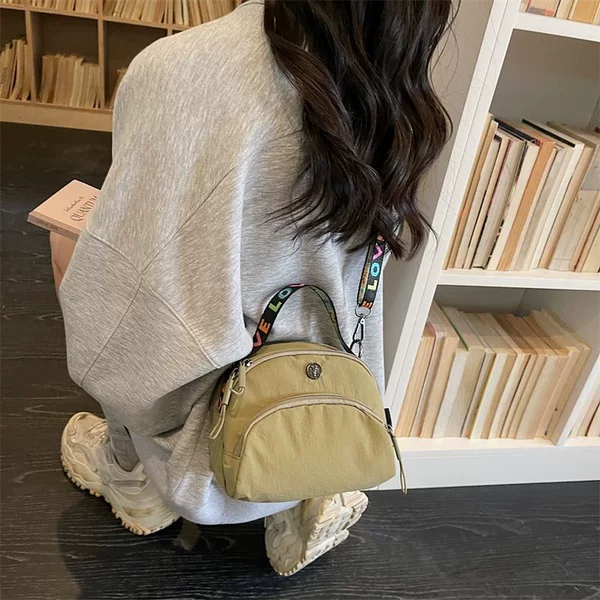 2026 Nylon Fabric Shoulder Bag for Women, Versatile Multi-layer Travel Handbag, Crossbody Mobile Phone Small Bag, Double-layer Mobile Phone Fabric Bag