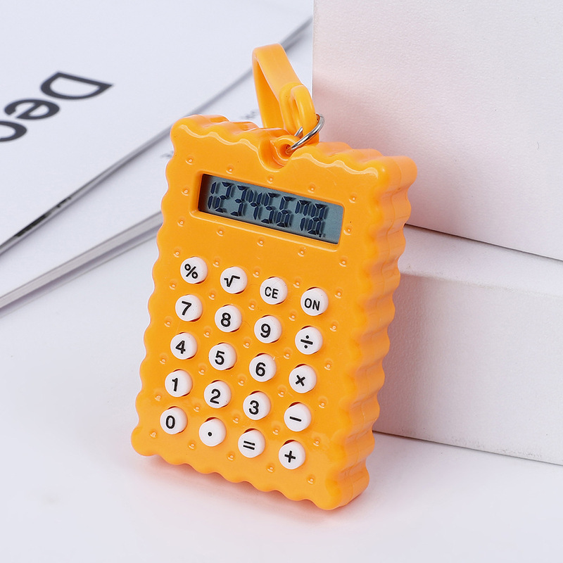 ポータブル学生用ミニ電卓、試験用、高品質、子供向け、かわいいキーホルダー、ビスケット迷路計算機|undefined