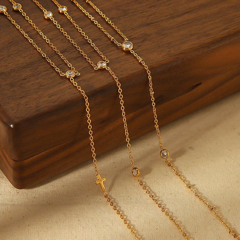 Europa y los Estados Unidos lujosos diamantes de tobillas de zircon acero de titanio no se desvanece niñas de alto nivel de pie puro para decoración de control de pie