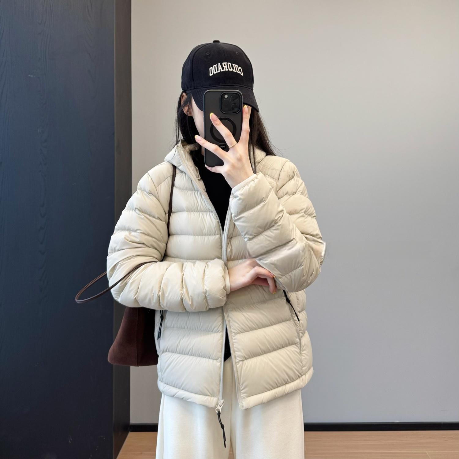 Bird 's House con la misma chaqueta de costilla, chaqueta de plumón para mujeres corta 2025, nueva alta calidad Samsung 95 blanco, chaqueta de plumón ligera y cálida