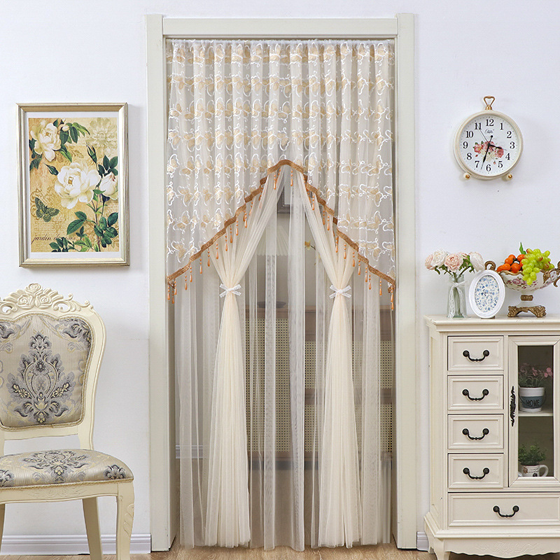 New Lace Door Curtain Decorative Curtain Partition Curtain No-Drill Fairy Door Curtain Bedroom Door Curtain Mosquito-Proof Screen Curtain
