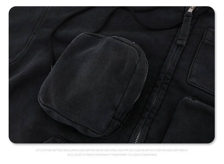 Herrenbekleidung Herbst und Winter Neue Modemarke Multi Pocket Zipper Cardigan Kapuzenpullover Jacke_voghion.com
