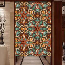 民族风波西米亚定制门帘布艺卧室装饰厨房卫生间遮挡布对开整片式