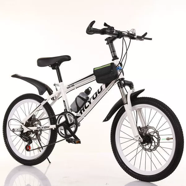 White shock-absorbing bike shifter (brake handle), set disc brake