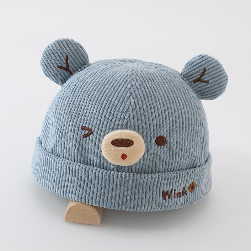 Sombreros para bebés otoño-invierno estilo coreano lindo bebé oso pequeño sombrero de primavera y otoño para niños y niñas super lindo sombrero de piel de melón