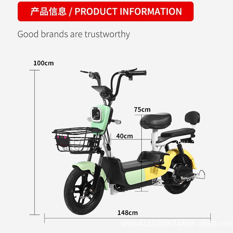 Nueva exportación nueva bicicleta eléctrica estándar nacional 48V adulto de dos ruedas bicicleta eléctrica doble batería coche fábrica al por mayor