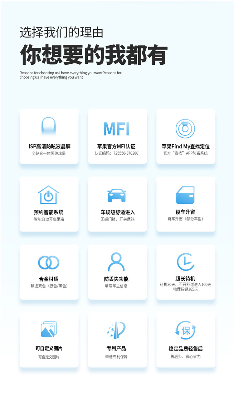 Cross-Border Cf568 Blade Lcd Key Suitable for One-Button Start Car Smart Modification Keyless Entry