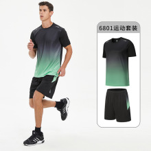 运动套装男跑步装备健身衣服晨跑骑行服自行车宽松快干衣春夏季