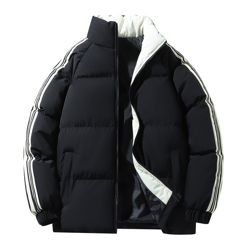Giubbotto imbottito unisex a righe giacca calda invernale_voghion.com