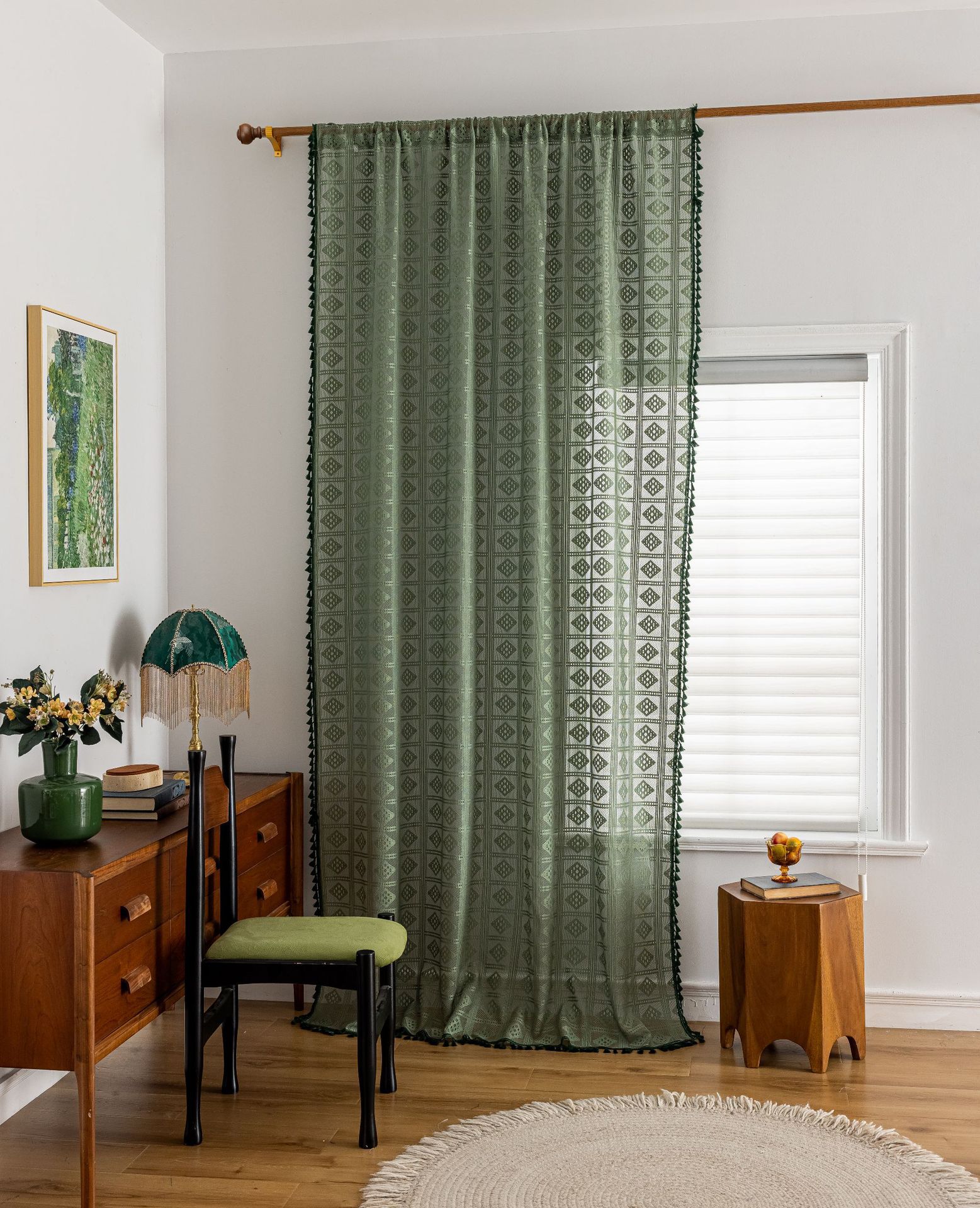 Lace Sheer Curtains Bohemian Window Fabric For Home Decoration_voghion.com