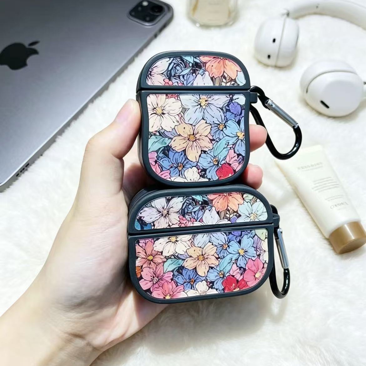 Tinta de color flor mar pequeña cintura gorda casca de auriculares para Apple Airpods pro3 casca de auriculares de alta calidad anti-rascaraduras