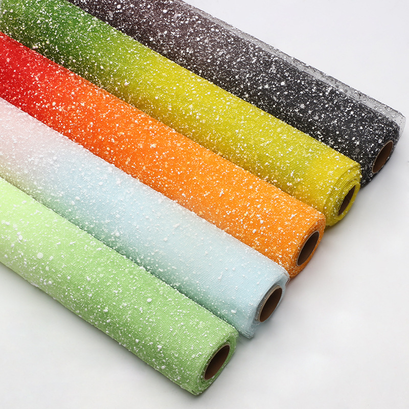 Brillante gradiente de nieve punto de hilo material de embalaje de flores tela tela tela clásica hecha a mano DIY ramo florista