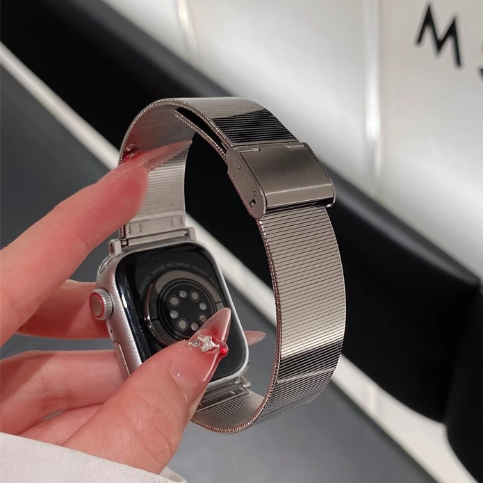 The new bamboo stainless steel iwatch10 strap for Apple 9 watch advanced sense iwatch876543 generation