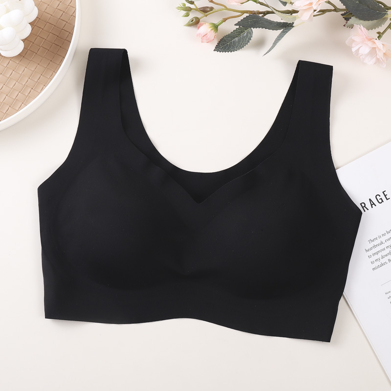一体型固定カップゼリー薄型シームレスプッシュアップ大きいサイズリキッドファンデーションインビジブル下着女性ベストスタイルブラジャー|undefined
