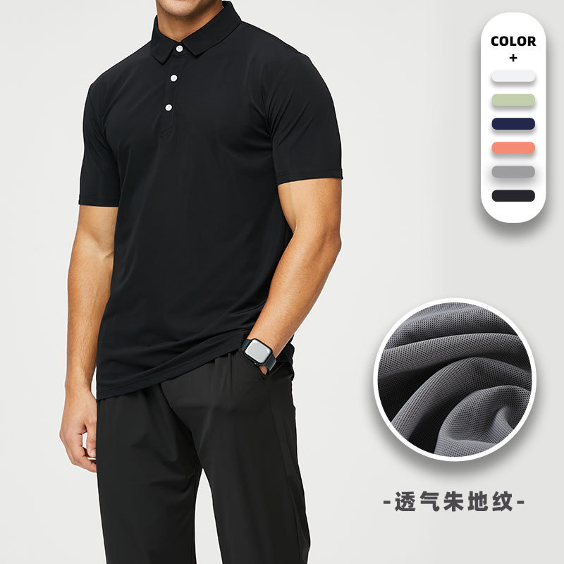 Casual Solid Color Sports and Fitness Polo Shirt Men's and Women's Summer Slim-fit Sweat-wicking Quick-drying Group Wear Short-sleeved T-shirt Casual Solid Color Sports and Fitness Polo Shirt Men's and Women's Summer Slim-fit Sweat-wicking Quick-drying Group Wear Short-sleeved T-shirt
