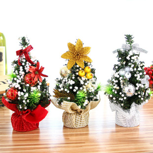 Cross-Border New Christmas Tree Mini Set Table Top Ornaments Children's Gifts Small Ornaments Christmas Ball Ornaments