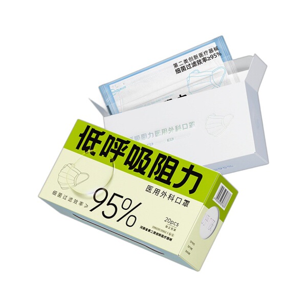 Respiratory disposable white breathable medical mask for adults
