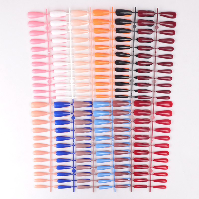 Long ballet nail coffin nail without sealing layer nail strip trapezoidal nail Pure Multi-color nail patch European and American nail art Long ballet nail coffin nail without sealing layer nail strip trapezoidal nail Pure Multi-color nail patch European and American nail art