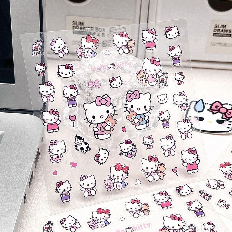 漫画猫ペンホルダー防水透明ステッカー高価値かわいいインスタイル学生特別なハンドブック装飾ステッカー安い|undefined